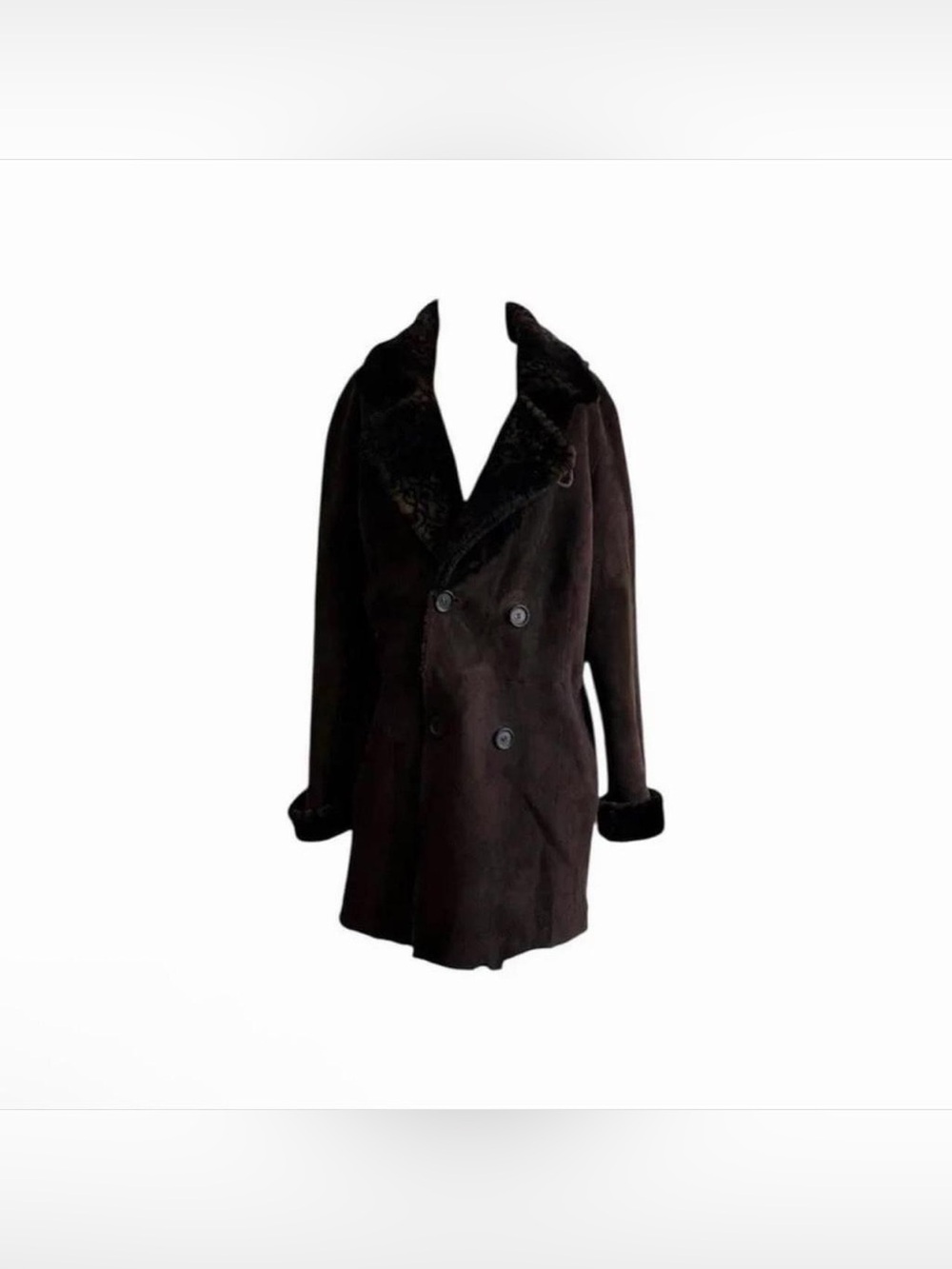 Reversible Shearling Suede Leather Leopard Print Coat by Vakko